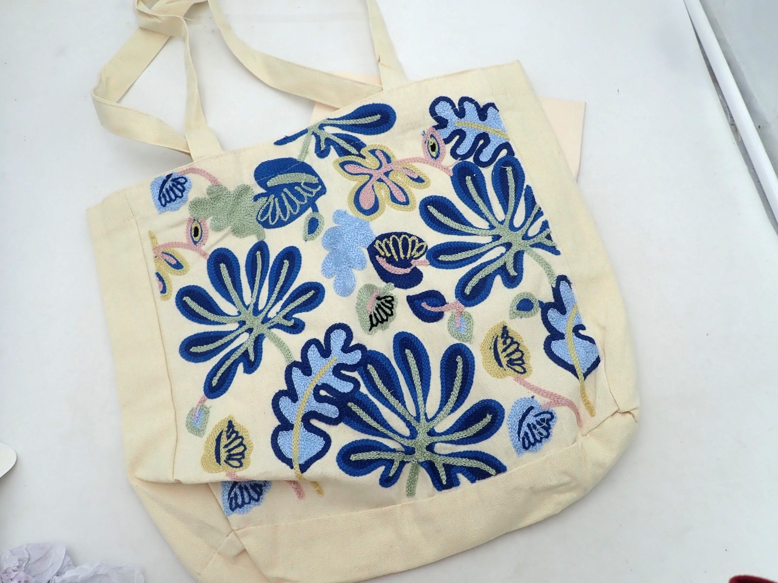 Miss Adola Aesthetic Embroidery Tote Bag Reusable Canvas Shopping Bag