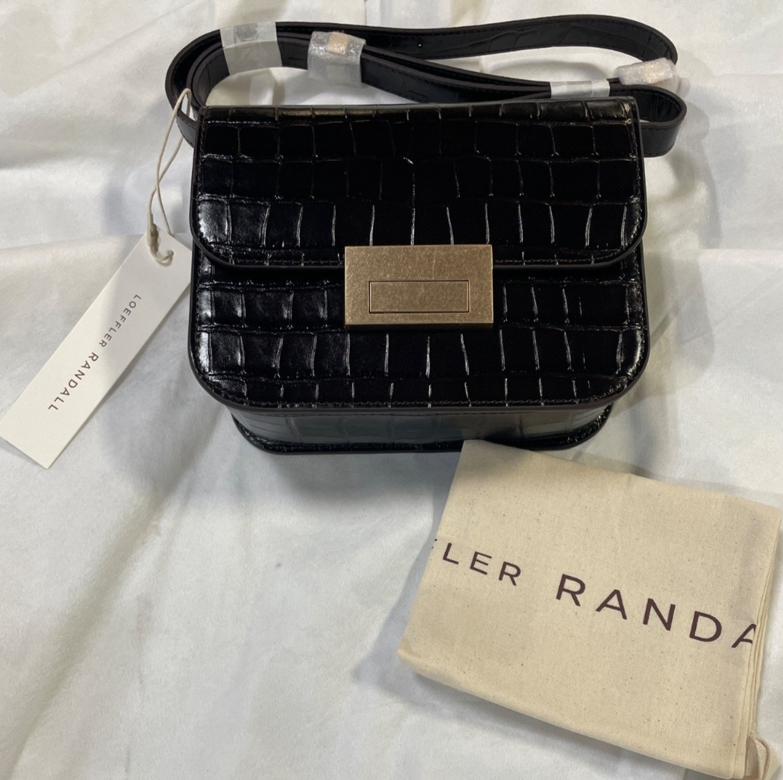 Loeffler Randall Desi Crocodile Leather Crossbody