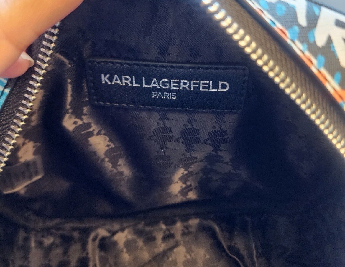 KARL LAGERFELD PARIS ~ GRAFFITI CAMERA CROSSBODY BAG ~ WHITE MULTI ~ NWT