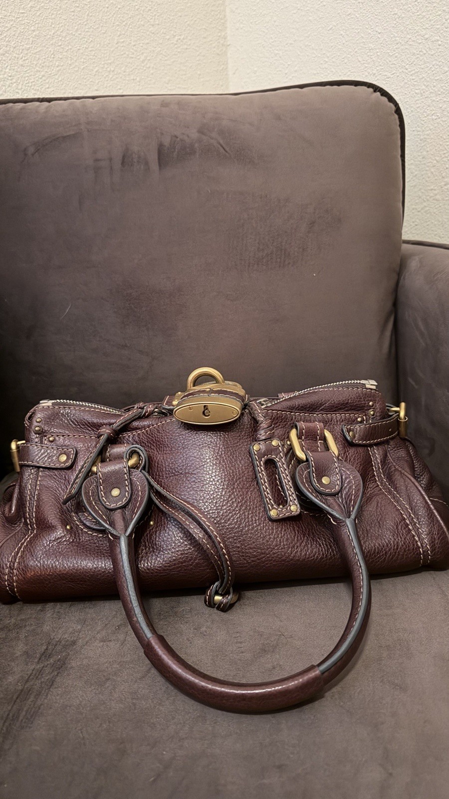 Chloé Burgundy Leather Purse