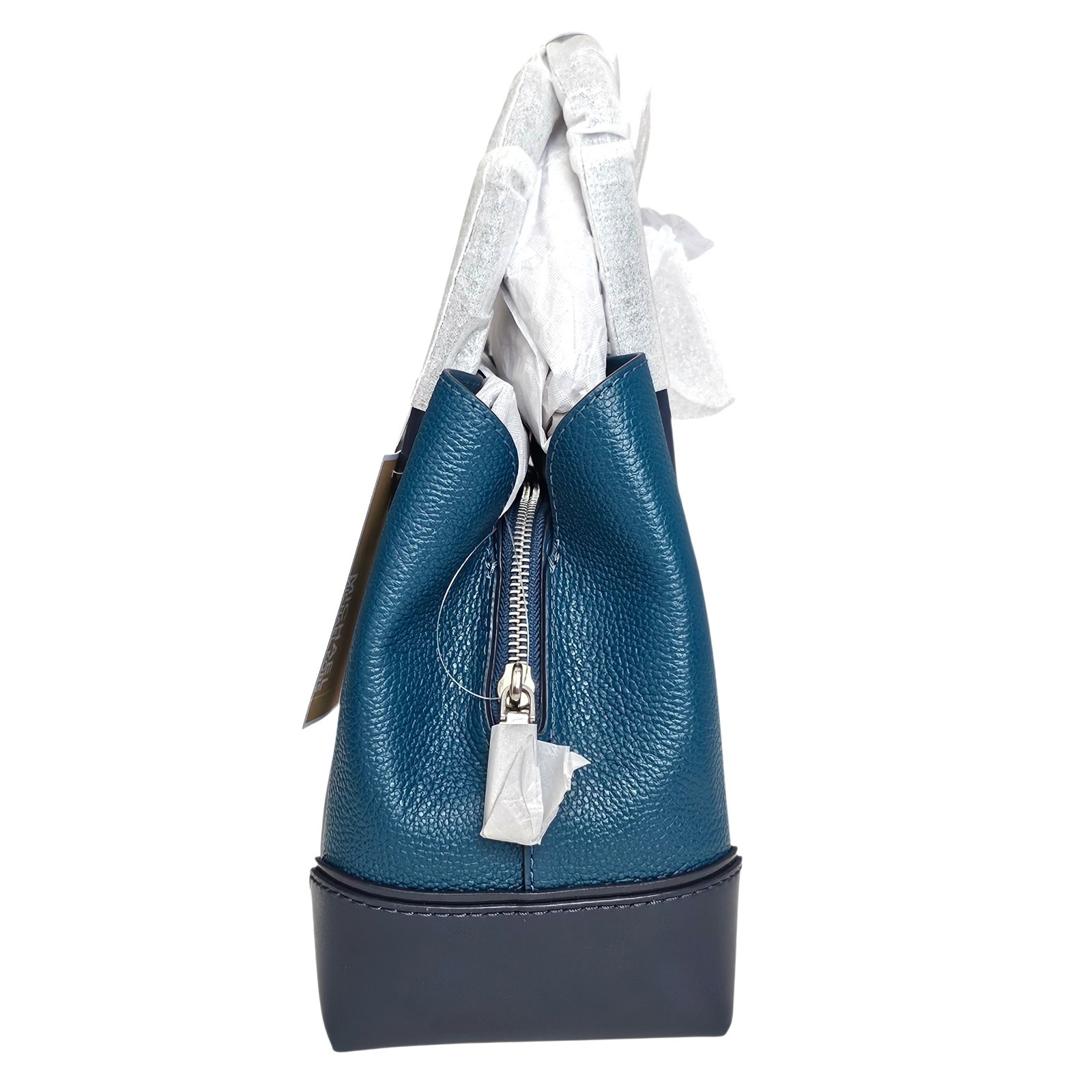 Michael Kors Mercer Gallery Small Leather Satchel Bag Luxe Teal/Admiral