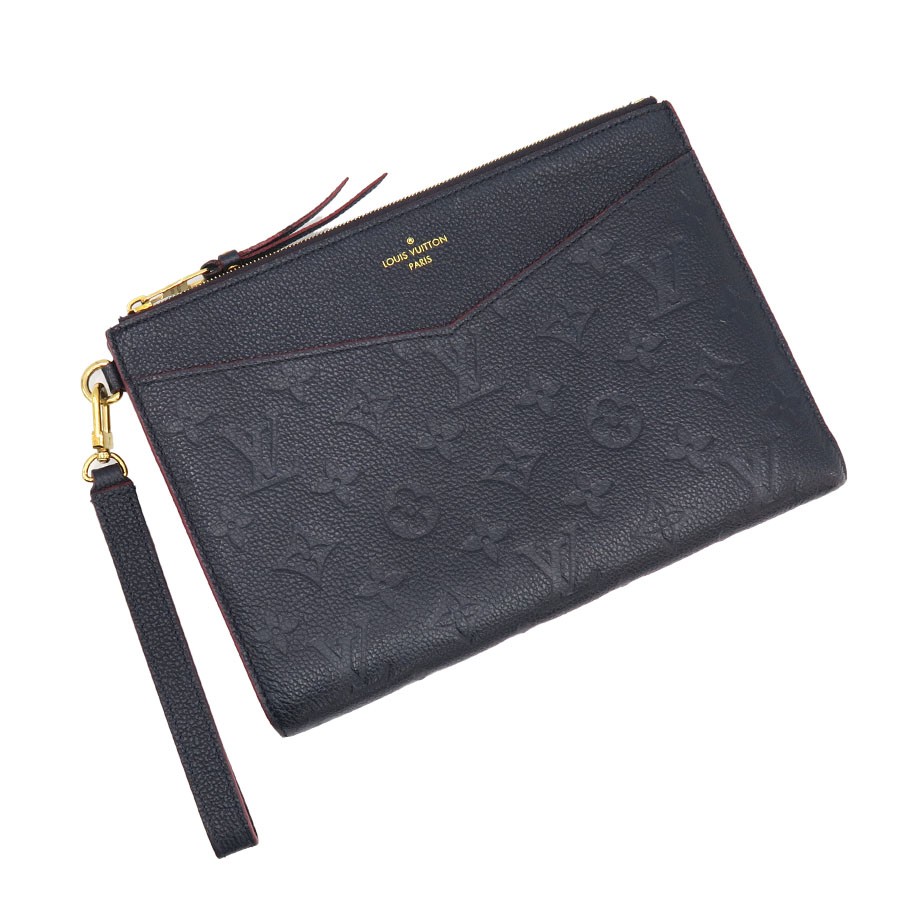 Louis Vuitton Pochette MM M68705 Empreinte Leather Navy Clutch Bag #SAB16236
