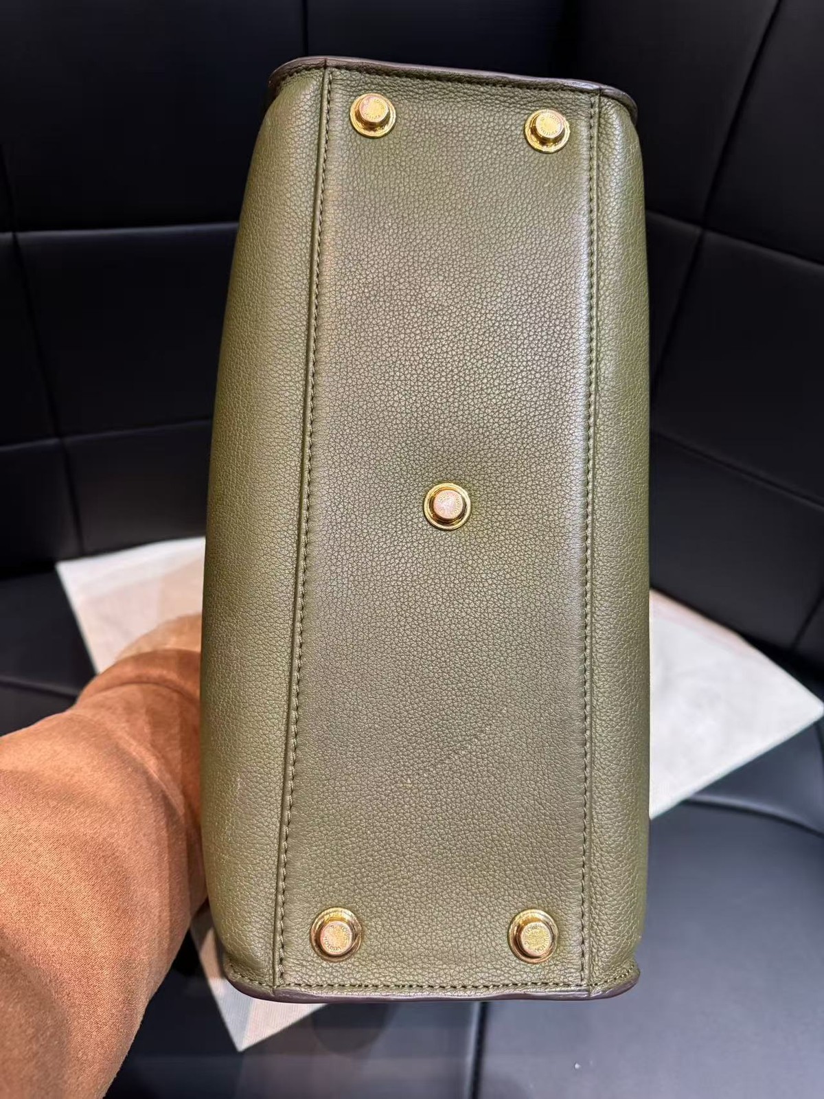 Louis Vuitton On My Side MM Monogram Canvas & Calfskin Tote Bag Auth