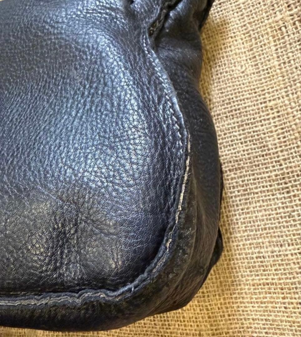 Chloe Marcie Black Leather Shoulder Bag Large Elegant Preowned 35x28x12cm Auth