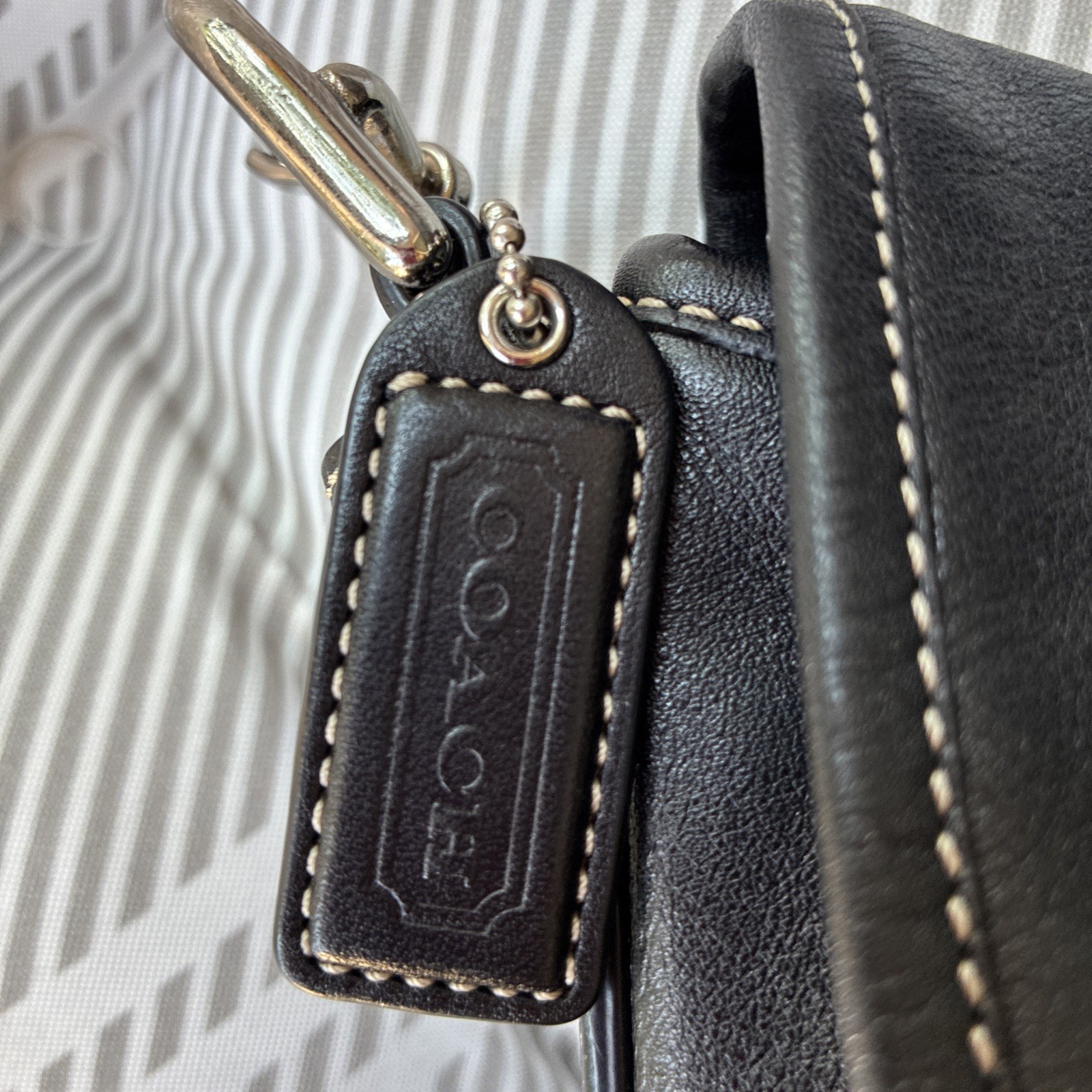 Coach Vintage Black Soho Leather Buckle Flap Shoulder or Crossbody Bag 9480