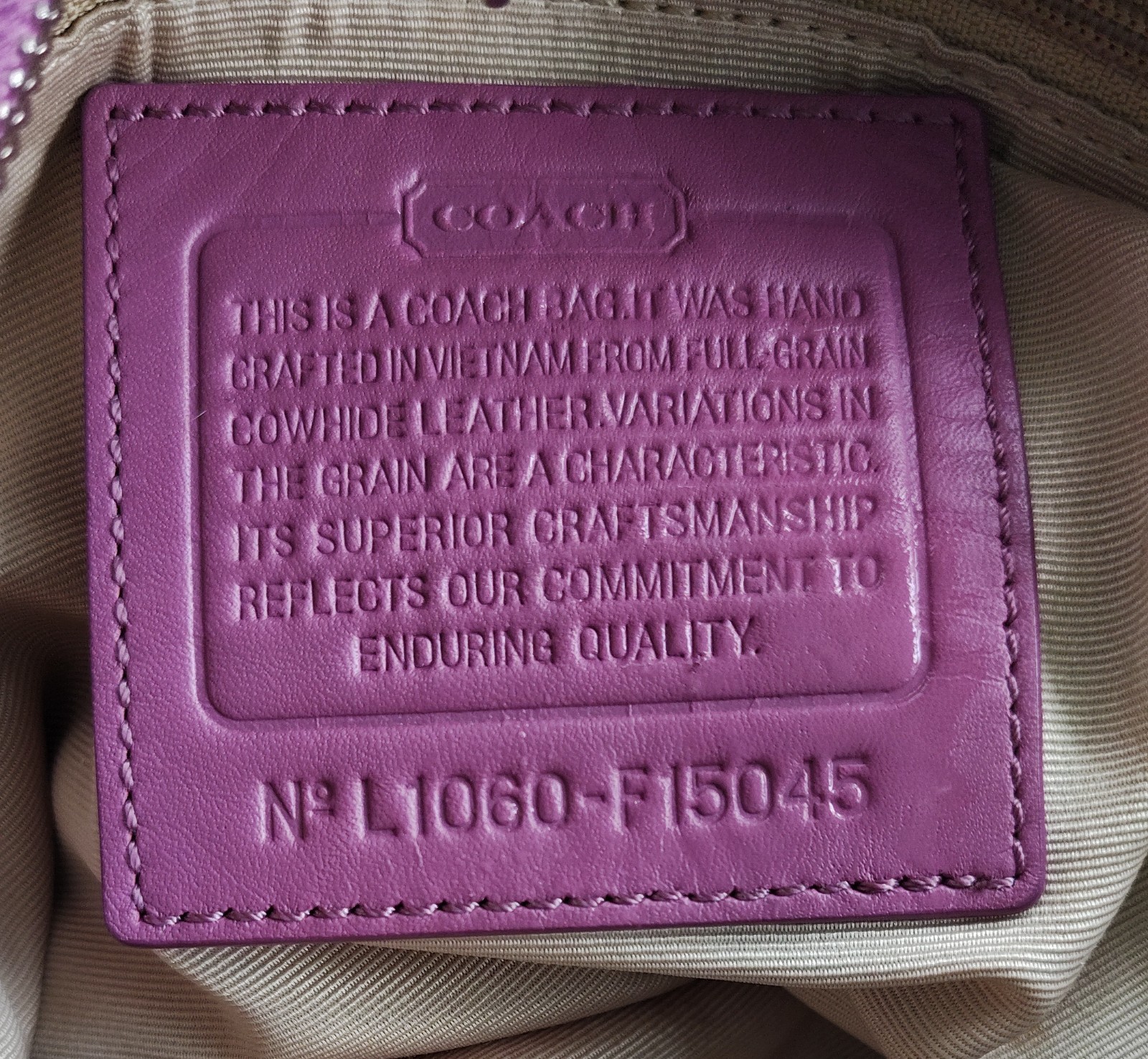 Coach MEDIUM F15045 Vintage Mauve Pink Soho Y2K Pleated Leather Tote