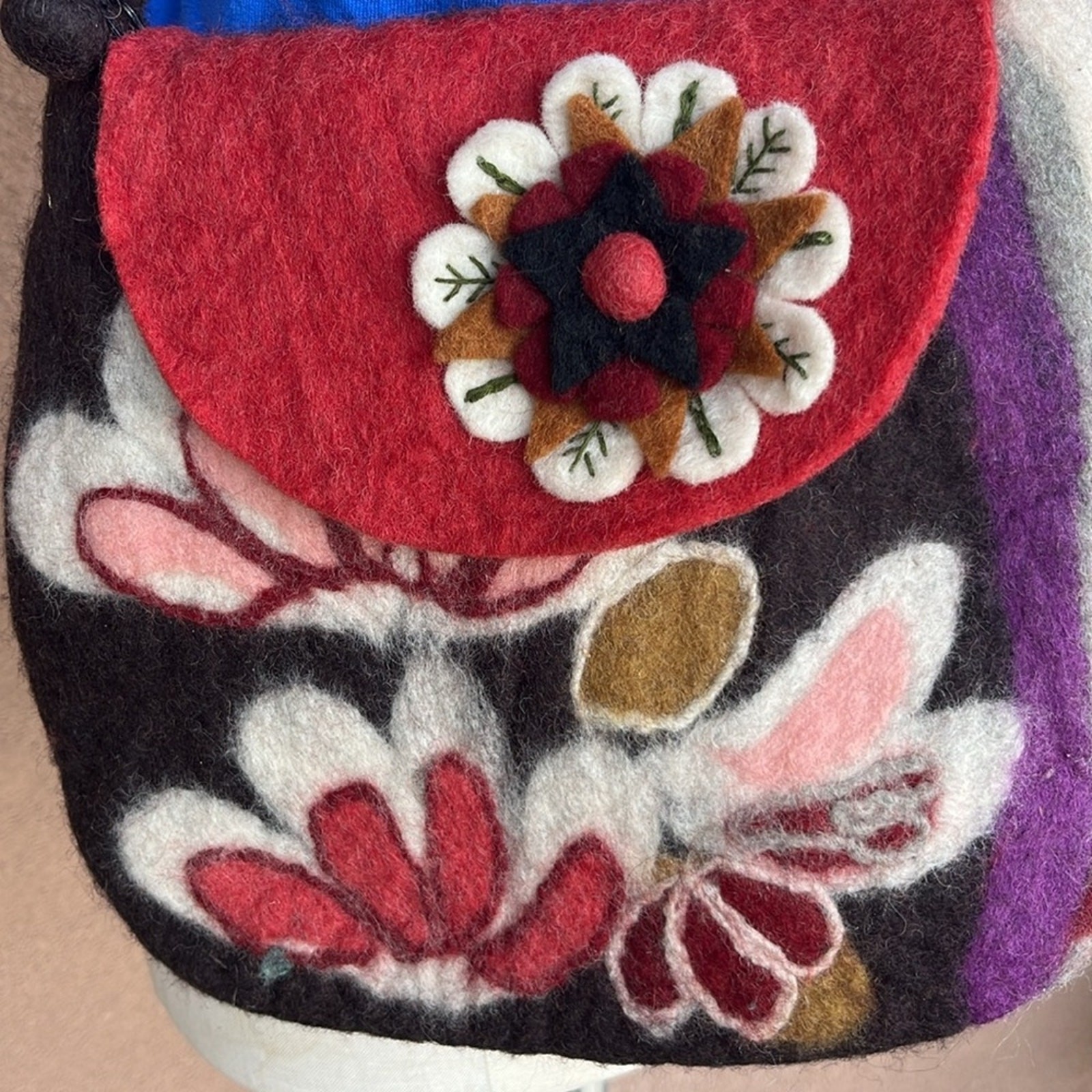 Rising Tide wool Colorful Floral Crossbody Bag