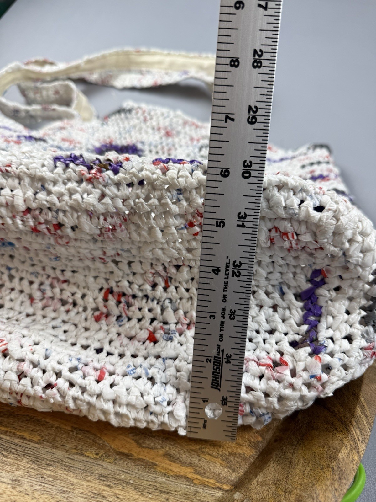 Handmade Plarn Tote Bag Recycled Plastic Crochet Market Beach Grocery Bag