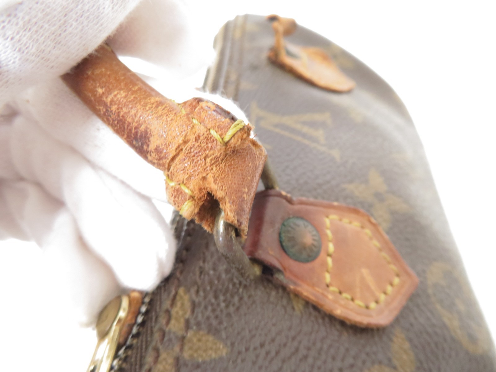 Authentic Louis Vuitton Monogram Mini Speedy Hand Bag F#53916