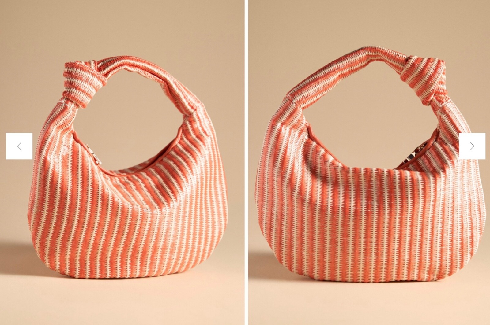 NWT ANTHROPOLOGIE MELIE BIANCO BRIGITTE SATCHEL RAFFIA BAG PURSE ORANGE STRIPED