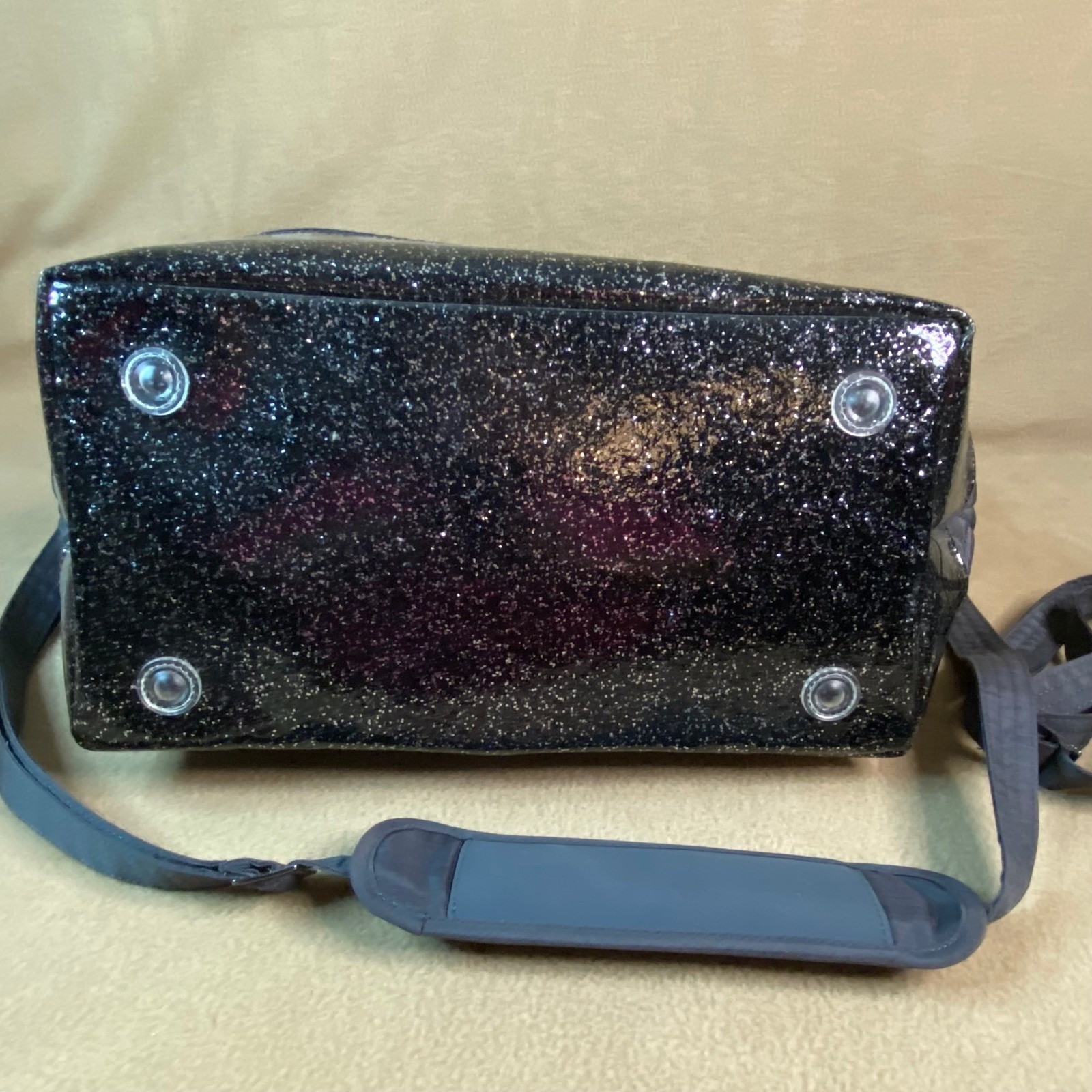 Lug Avion & Punter Quilted Tote Bag Set Sparkle Bottom Gray Travel Weekender EUC
