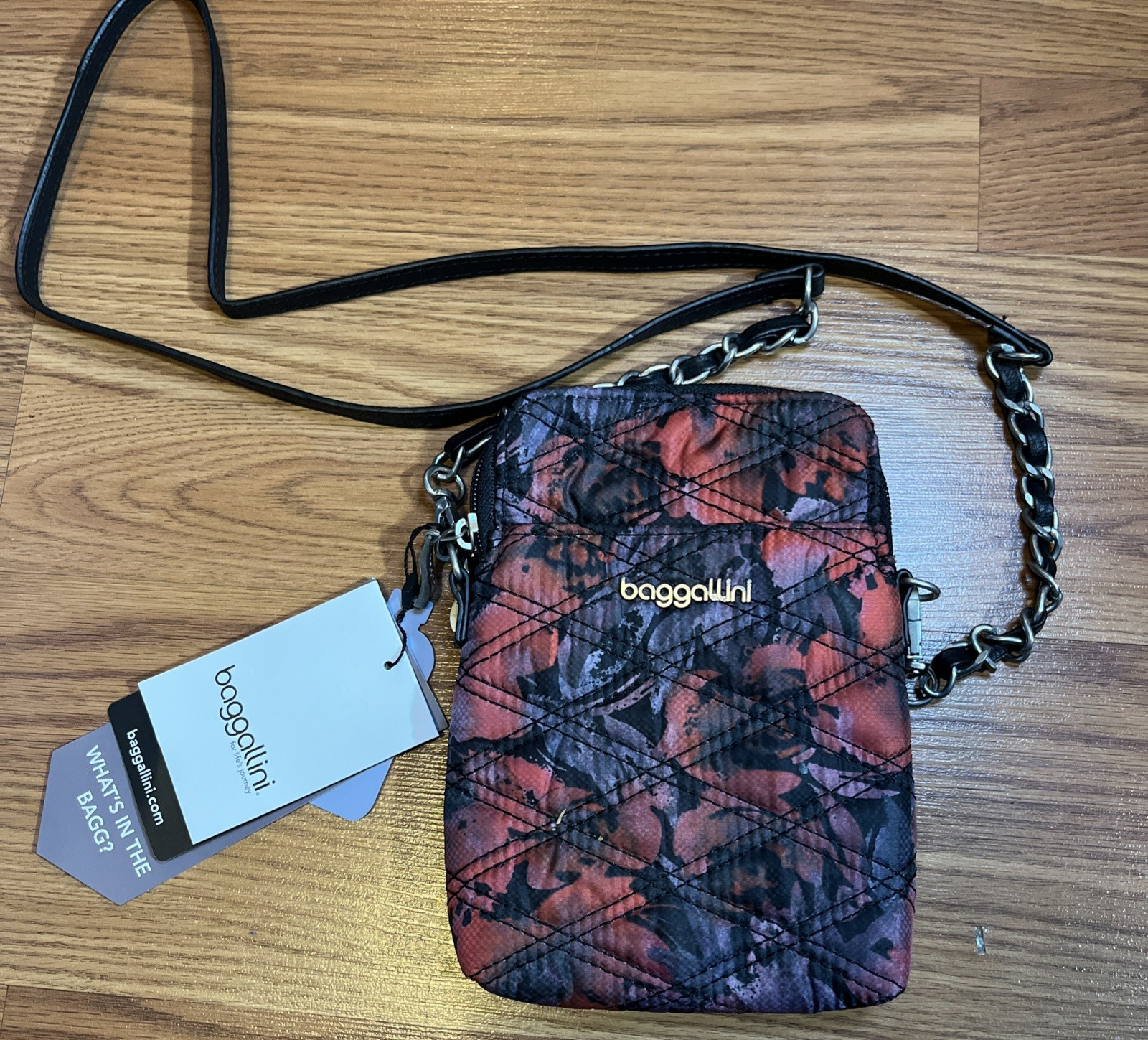Baggallini Floral Crossbody Handbag Beach Vegan Travel Purse Art Cruise RFID NWT