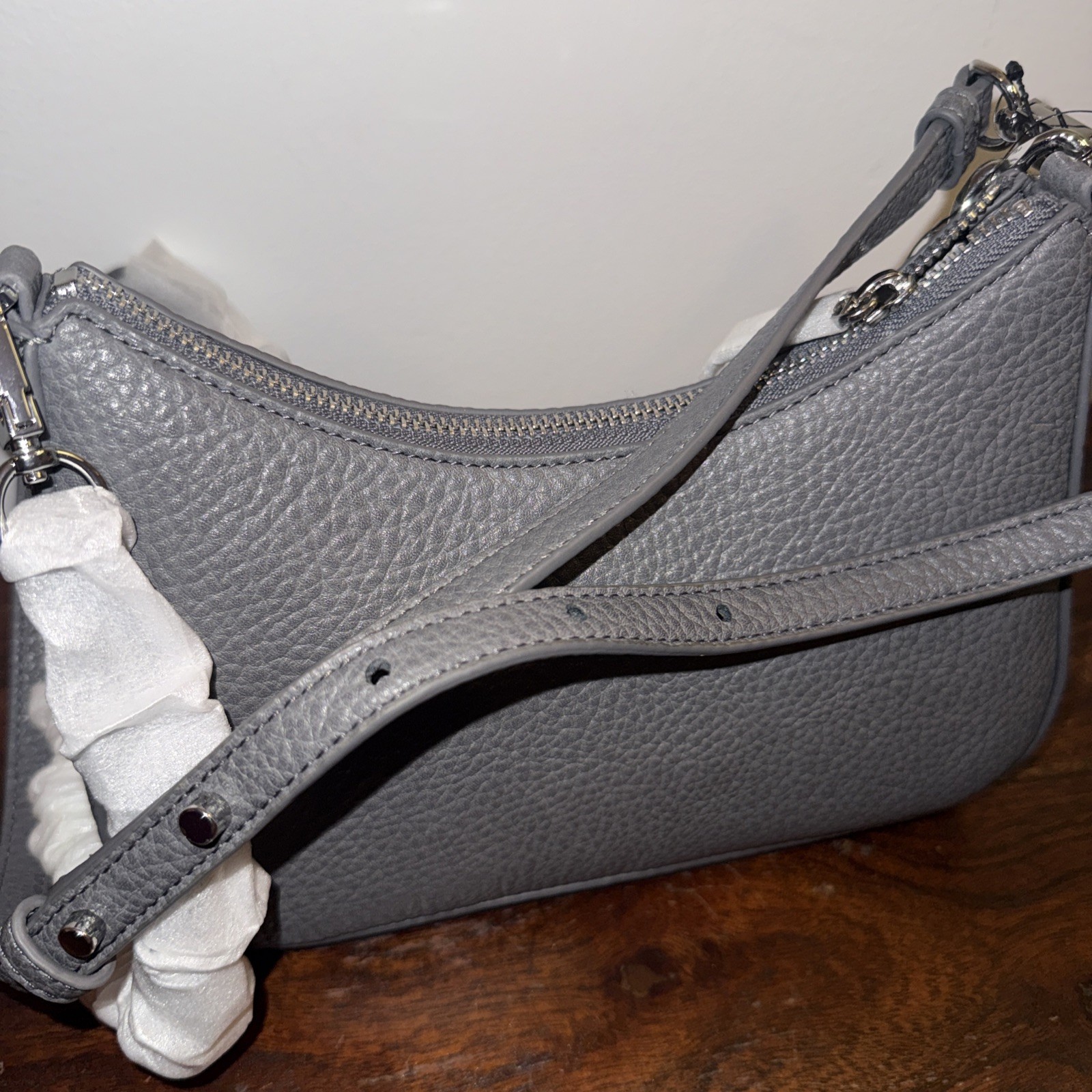 DKNY Crossbody Bag Silver Chain Accent Purse Handbag New