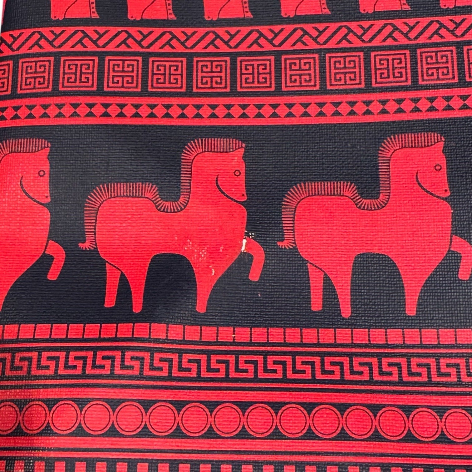 Jonathan Adler Equestrian Horse Southwestern Black Red Large Clutch Purse Bag