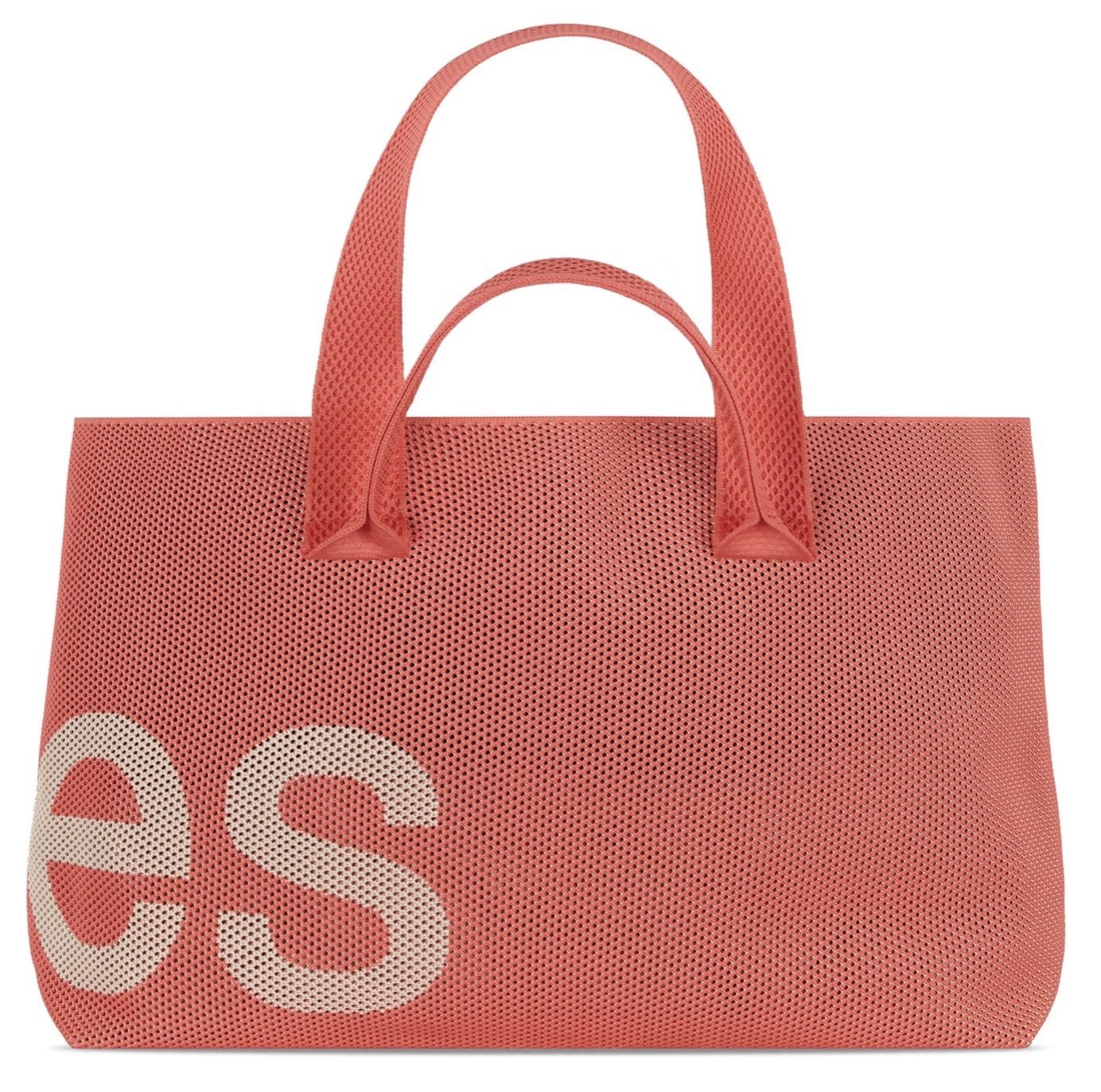 The Curves Perforated Knit Tote By Sean Brown — Coral
