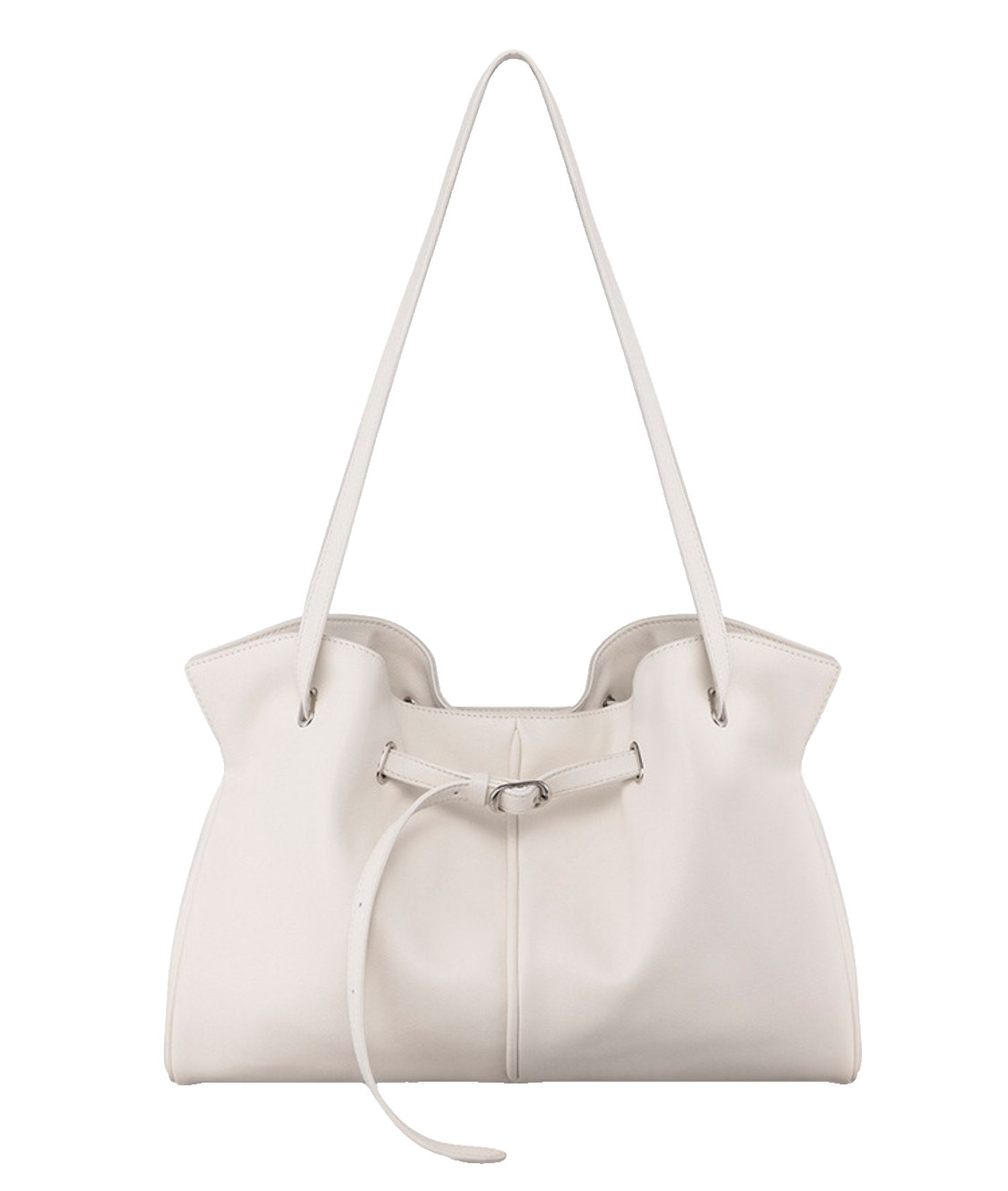 LOEUVRE Plie Shoulder Bag Medium Sand Ivory FA6SB365-MJ