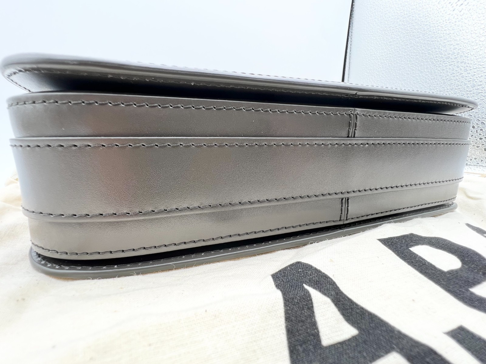 A.P.C. Large Grace Bag Anthracite Gray Color in Smooth Leather – Crossbody Bag