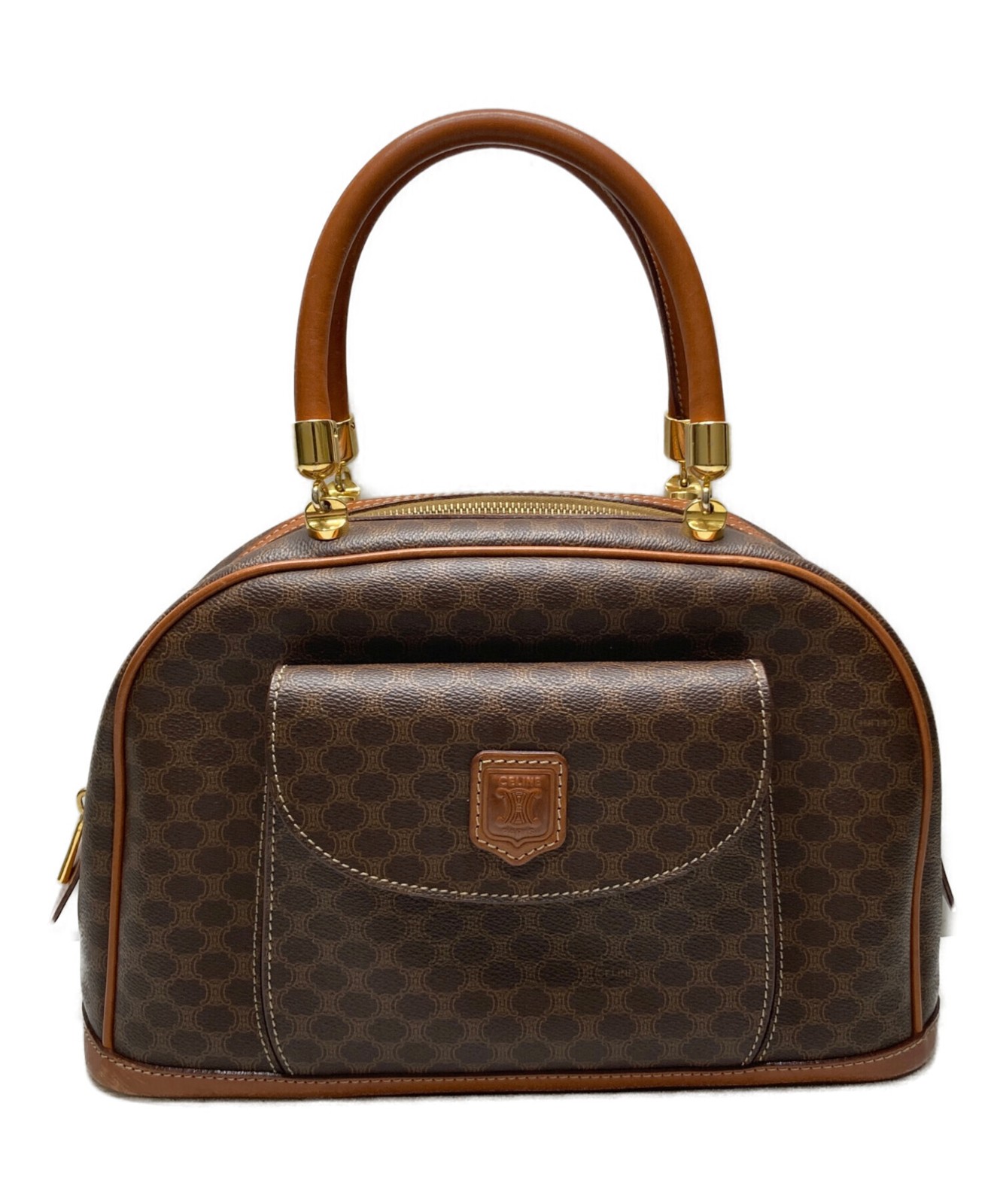 CELINE Macadam Handbag Brown Women’s Pre-owned MC96 Japan F/S USED