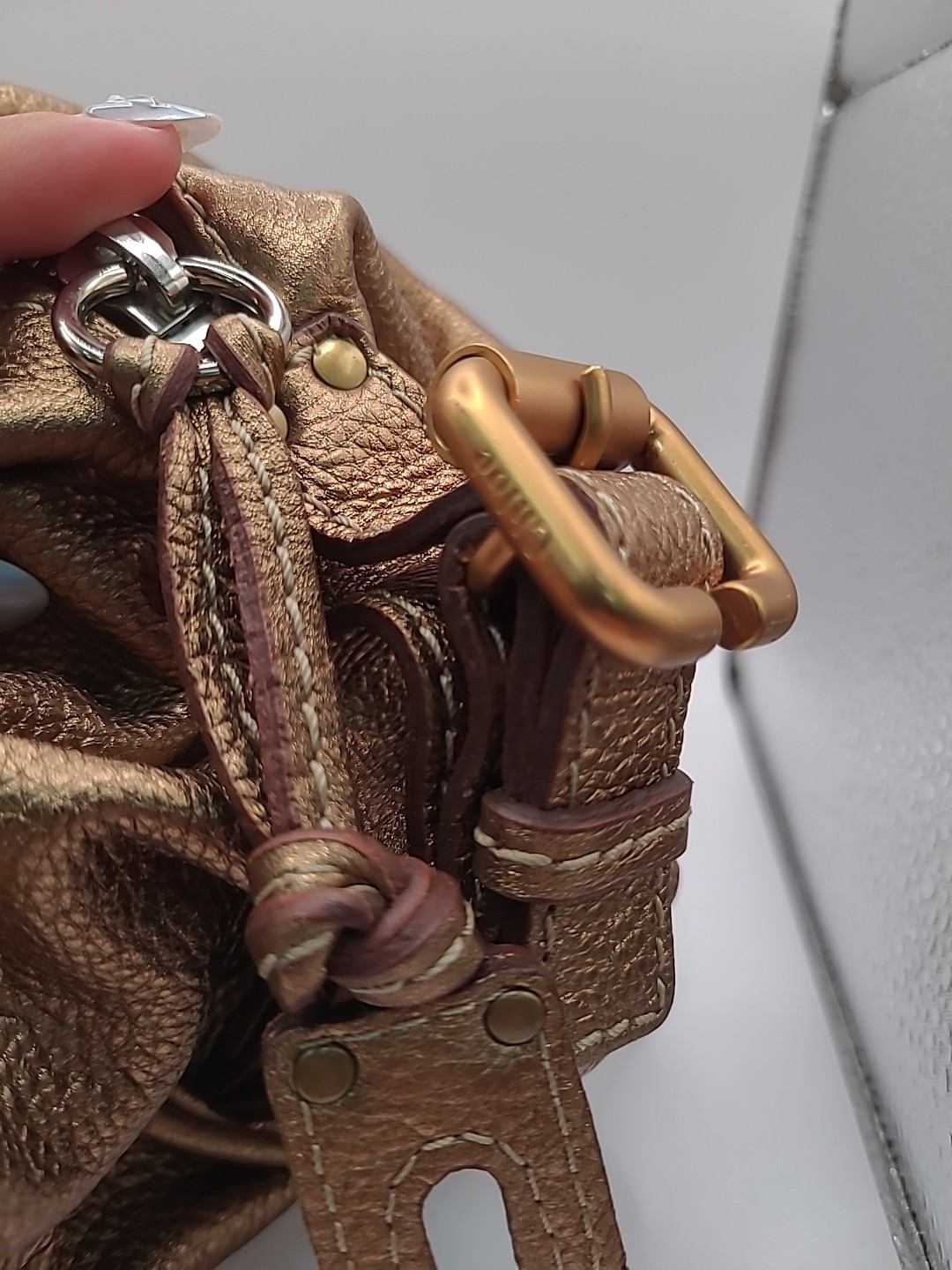 Chloé Paddington Shoulder Bag Metallic Gold Leather Padlock Bag