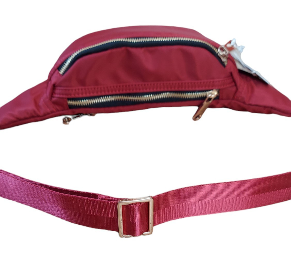 Isabelle Women’s Red Belt Bag Nylon Crossbody Sling Fanny Pack NWT PETA Vegan