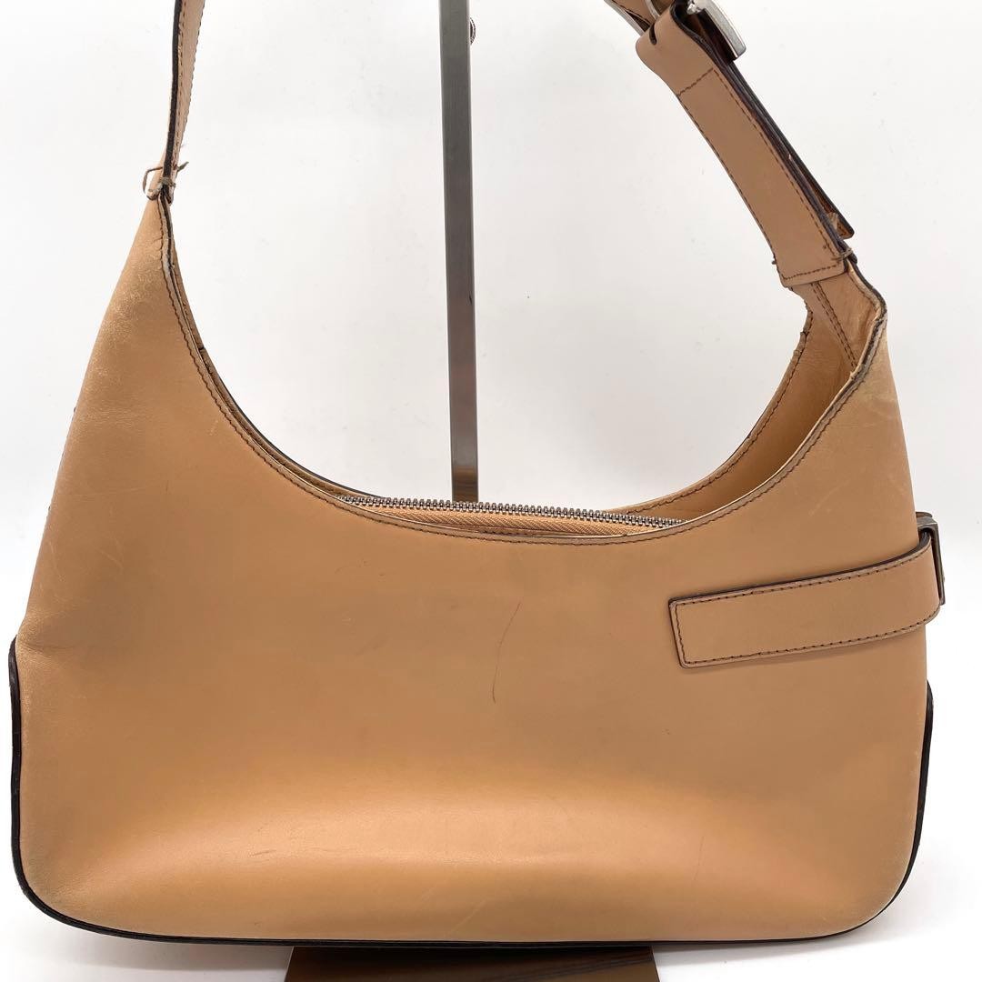 Salvatore Ferragamo Gancini One-Shoulder Bag Brown Leather Japan Rare 0713192