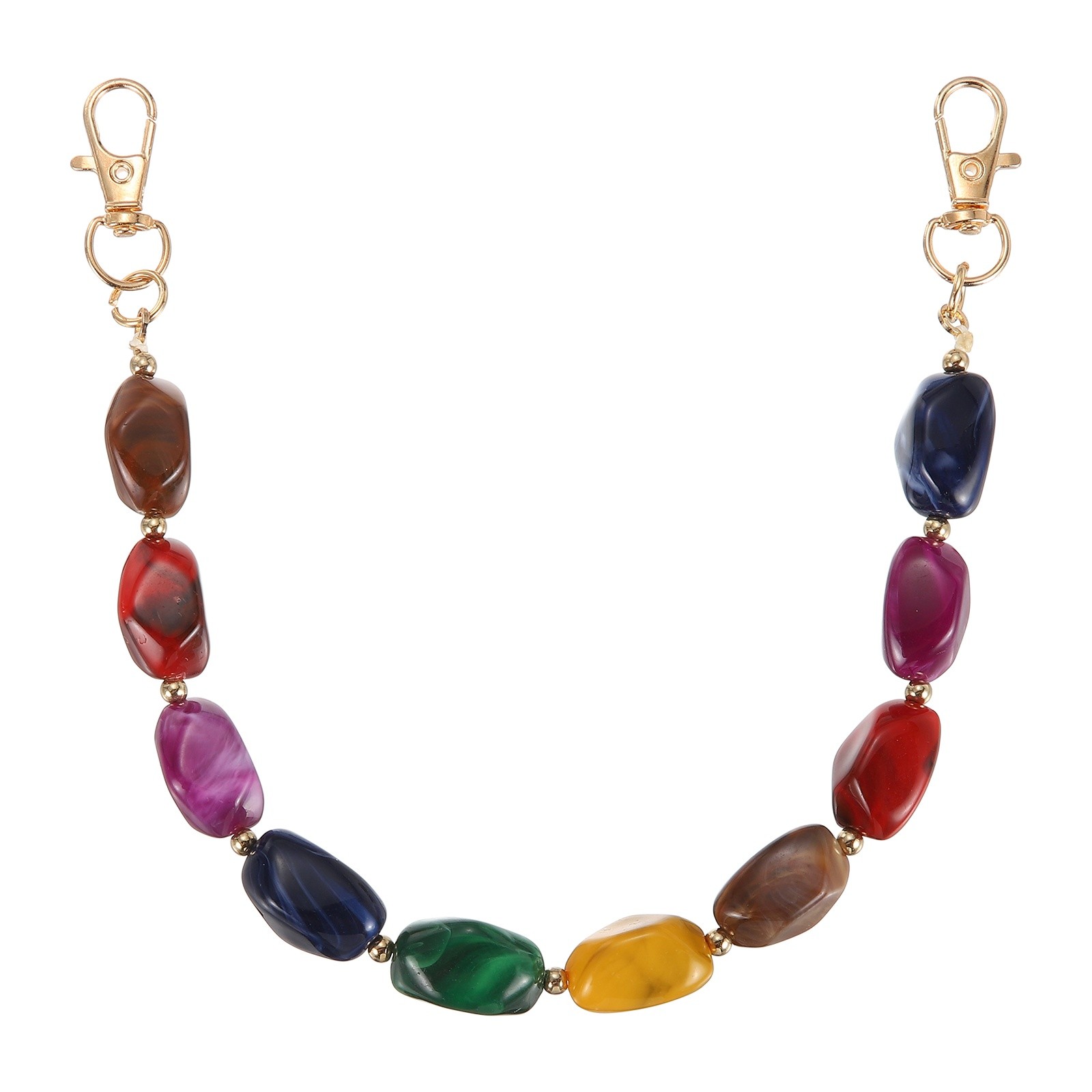 Bead Purse Strap Acrylic Purse Chain Extender, 12.4″, Deep Mixed Color