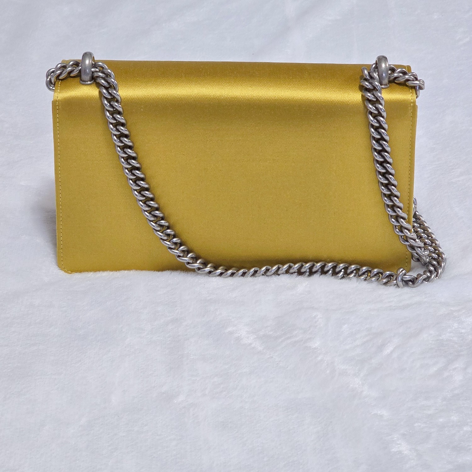 Gucci Small Satin Dionysus Shoulder Bag Yellow | 499623 | MSRP $2850