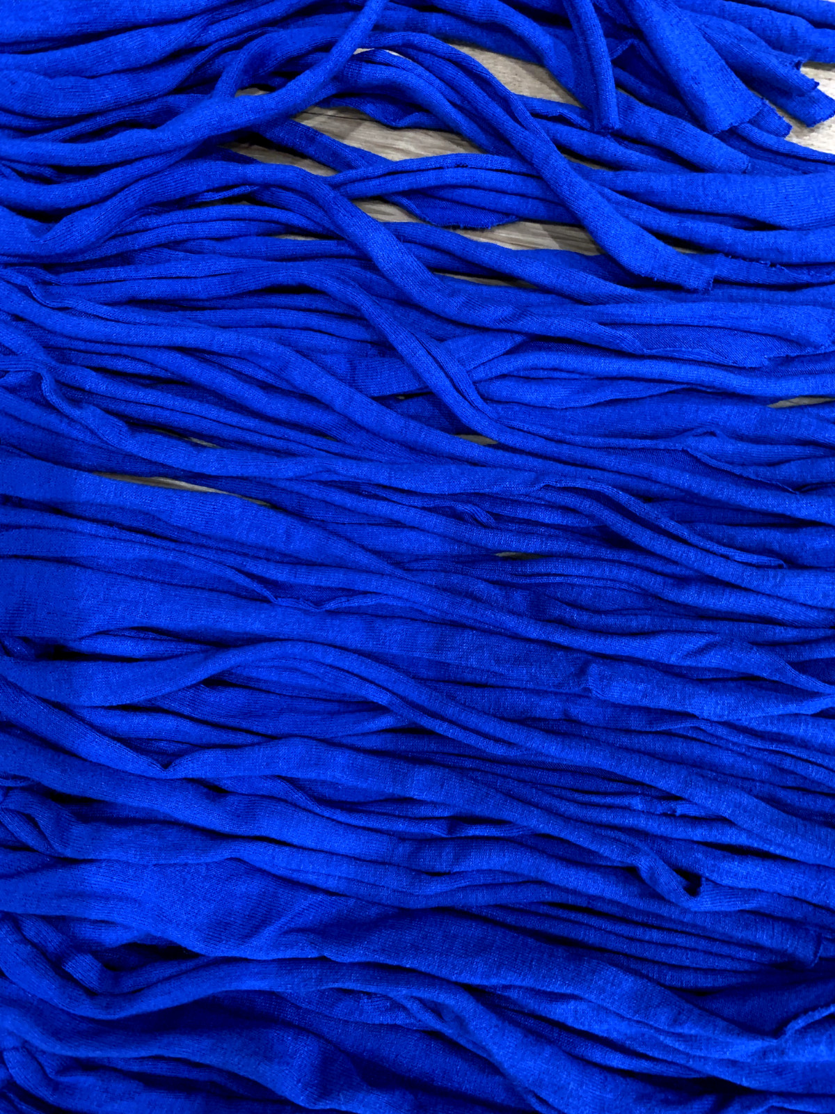 New Binge Knitting Bag Purse Royal Blue Fringe Beach Resort NWT Crochet Macrame