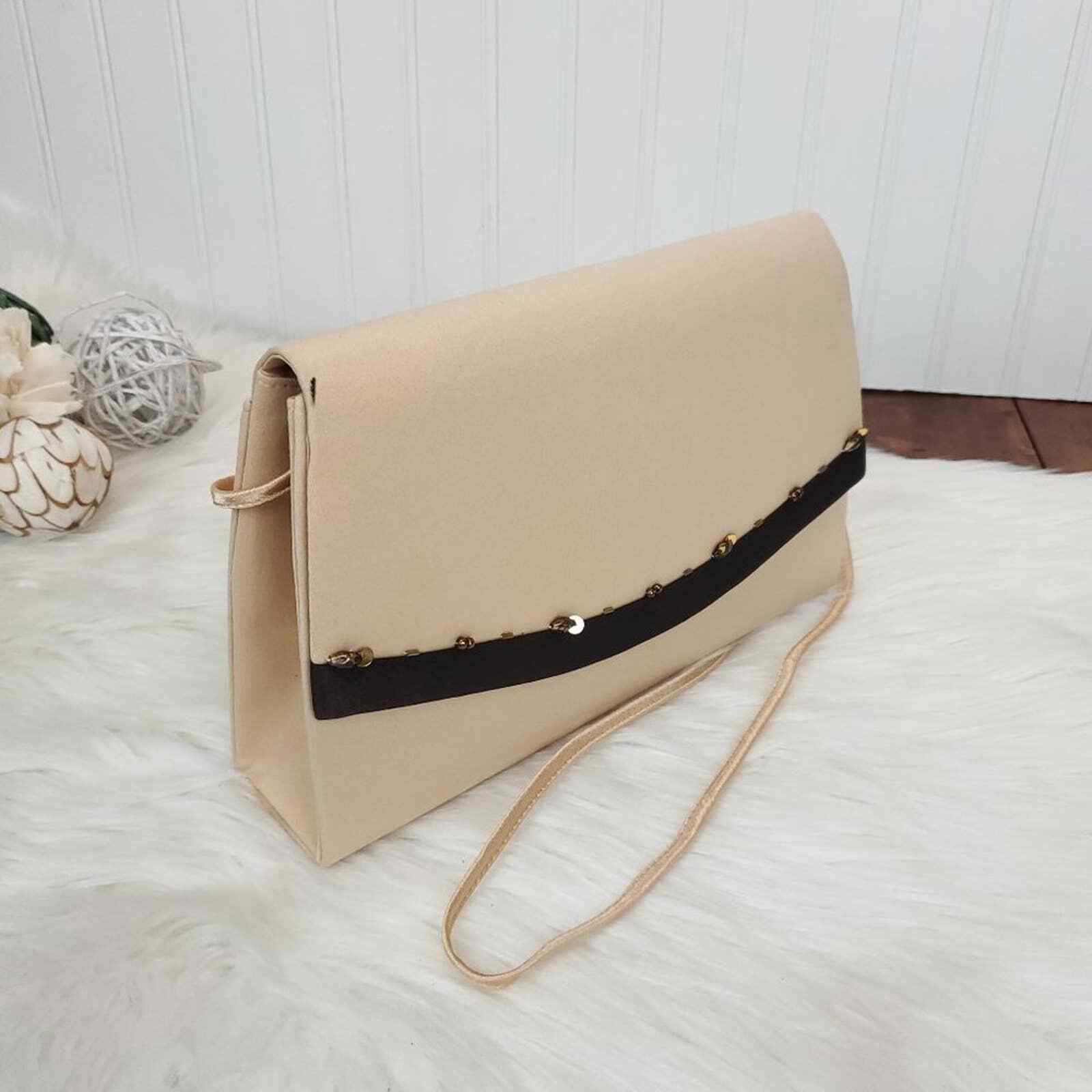 Vintage Midnight Velvet Polyester Crossbody Bag
