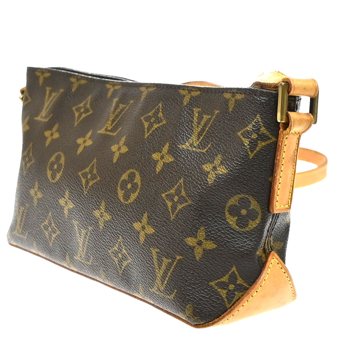 LOUIS VUITTON Logo Trotteur Shoulder Bag Monogram Leather Brown M51240 73KD558