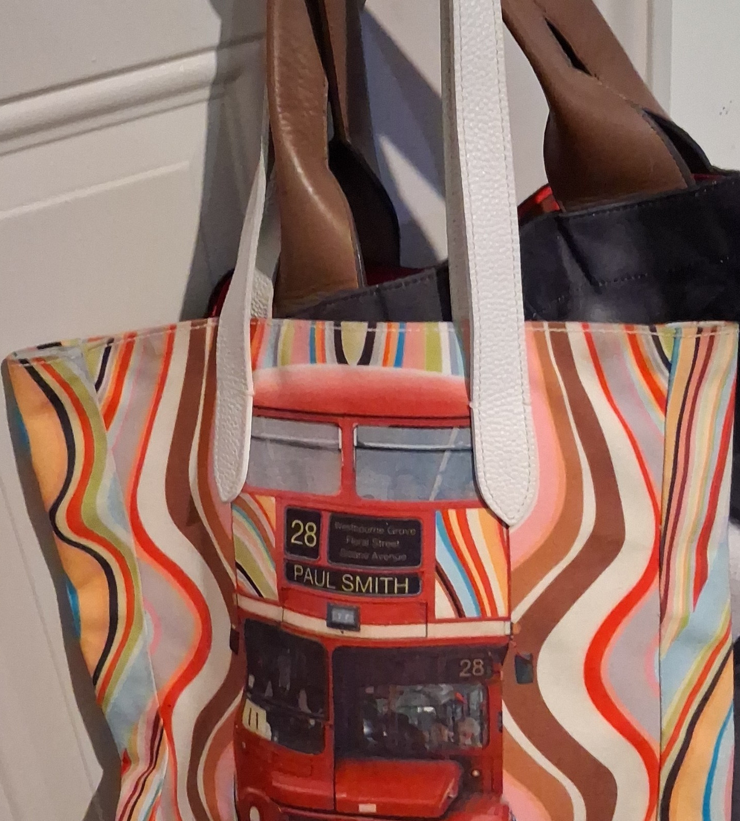 Paul Smith Multicolor Striped Canvas Large Reusable Tote Bag 18×12 in