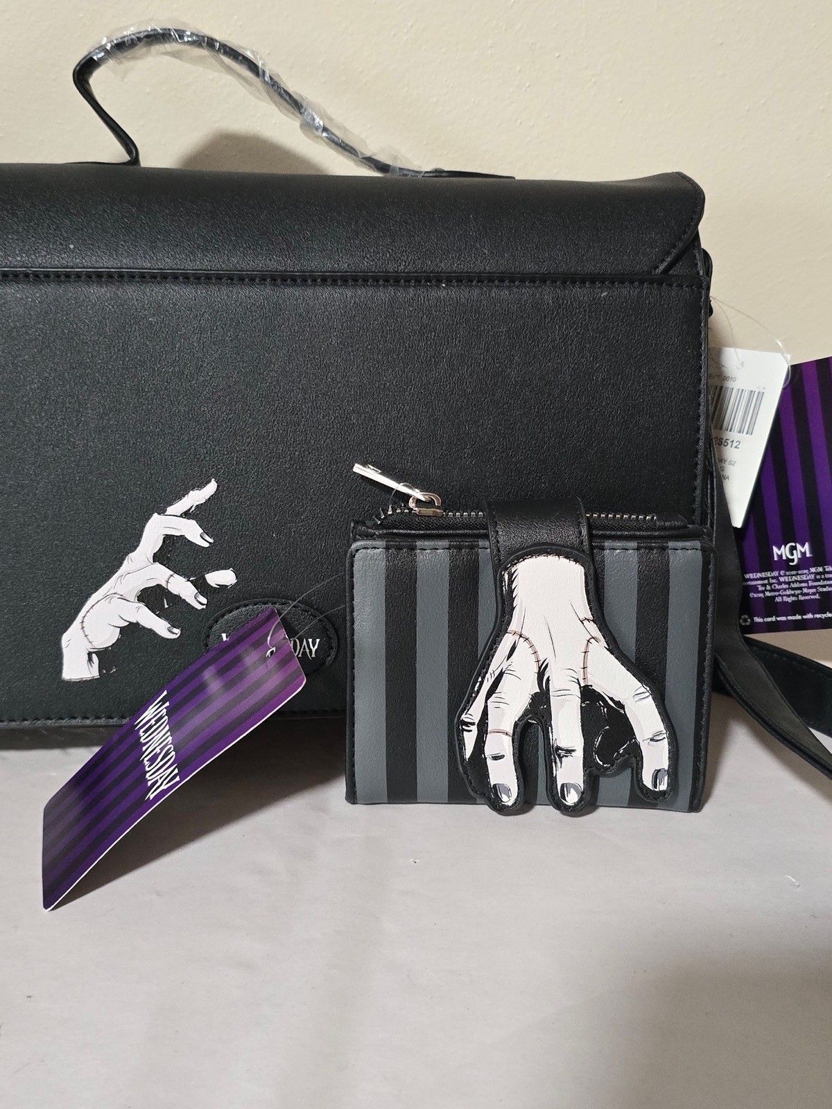 Wednesday Nevermore Academy Crossbody Bag W/ Charm Wallet Set New Tags!