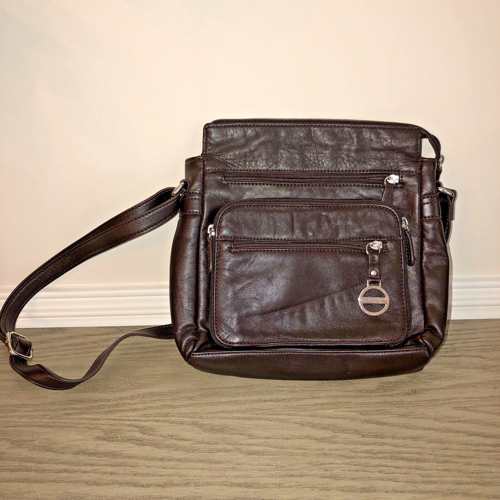 Croft & Barrow Soft Angel Brown Hobo Shoulder Bag Handbag Purse Leather Zipper