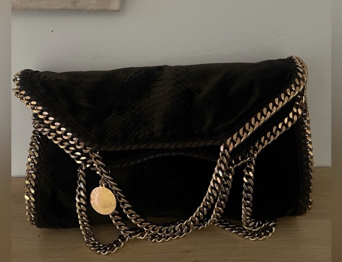 Stella McCartney Falabella Chocolate Medium Shoulder Bag Gold Chain Dust Bag