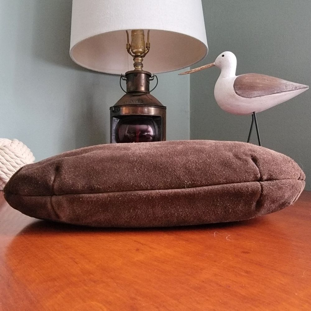 Vintage Ruth Saltz Brown Suede Pouch Clutch Purse Made in USA