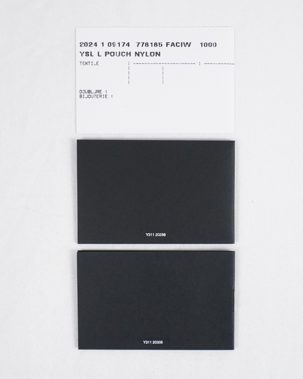 Saint Laurent Cassandre Large Envelope Pouch/Clutch In Black Nylon Snap Closure