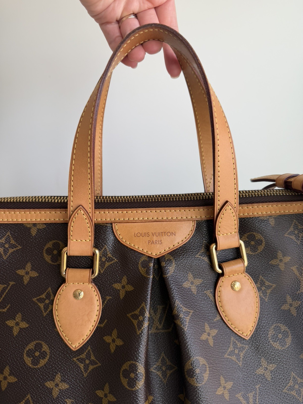 Authentic Louis Vuitton Palermo PM 2 Way Shoulder Crossbody Handbag Purse Tote