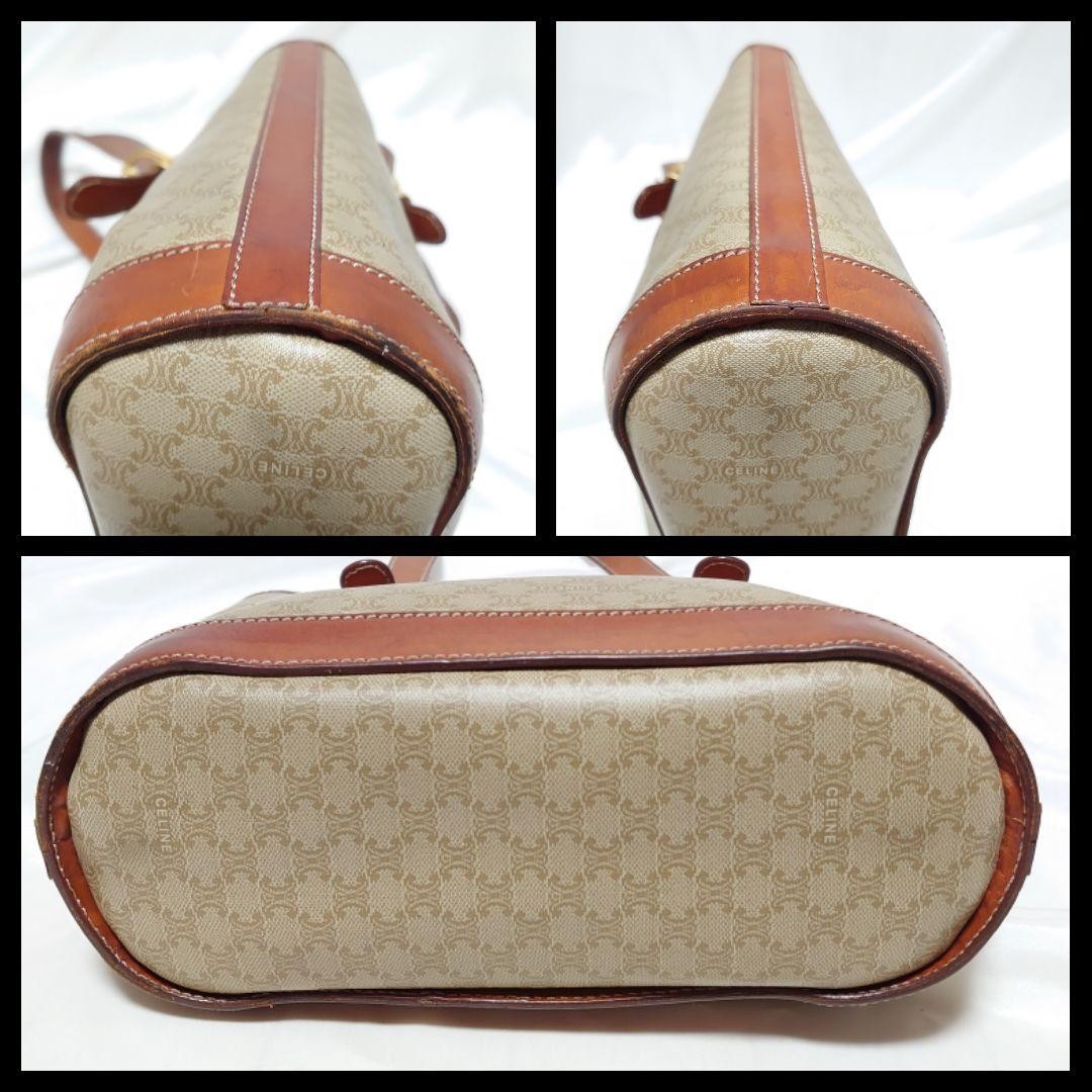 CELINE MACADAM Tote Bag 22x24x9 cm Vintage Authentic Rare Old Style