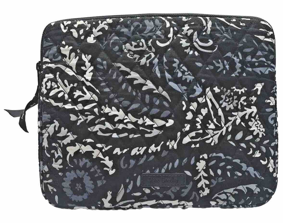 Vera Bradley Black Paisley Noir Zip Tablet Reader 10” X 8” Case Sleeve