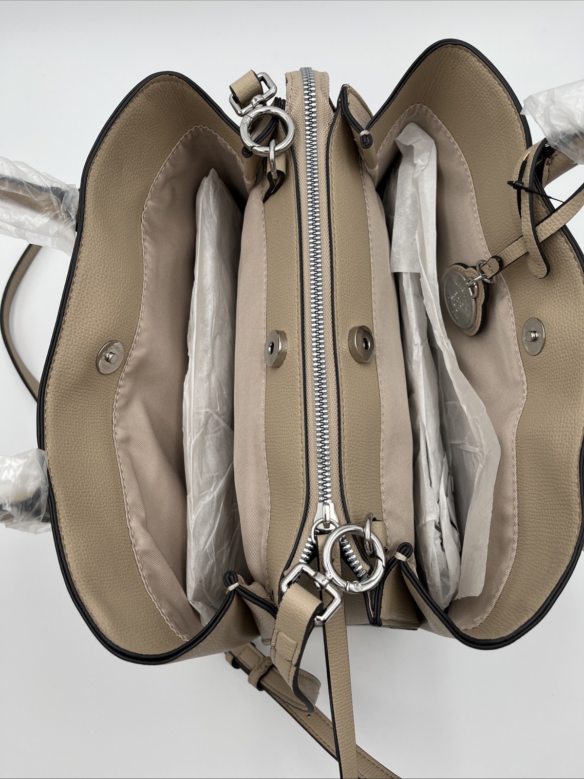 Nine West Kyrie Triple Compartment Satchel Bag – Oat
