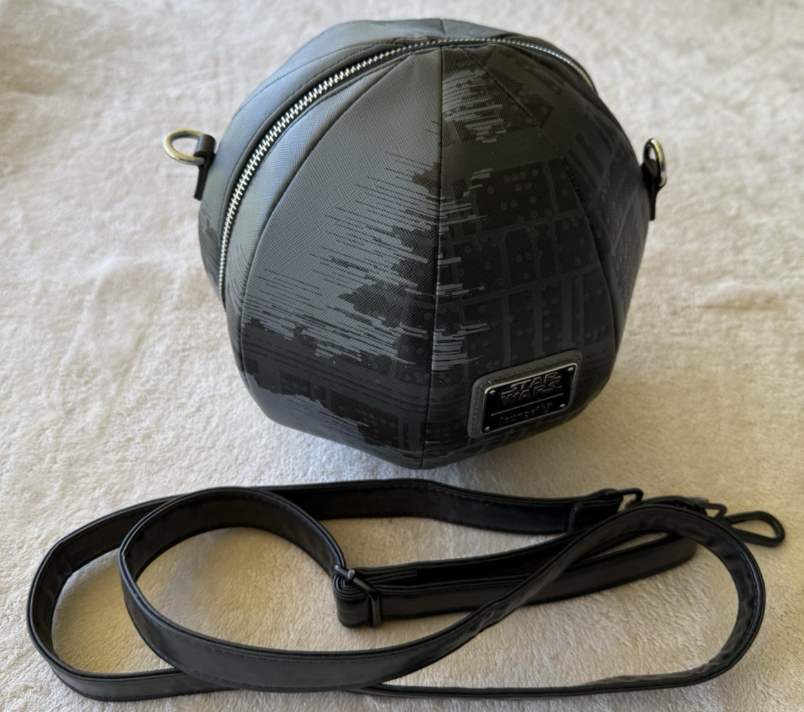 Loungefly Star Wars Death Star Crossbody Bag Black Adjustable Strap Disney Lucas