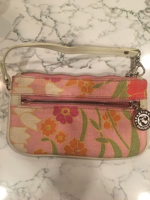 Spring Purse Spartina 449 Floral Duo Wristlet Mini Bag Preowned Approx. 8 x 4.5
