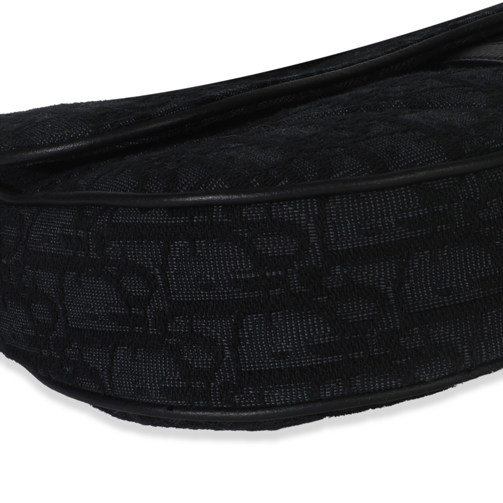 Christian Dior Black Oblique Jacquard Canvas Saddle Crossbody