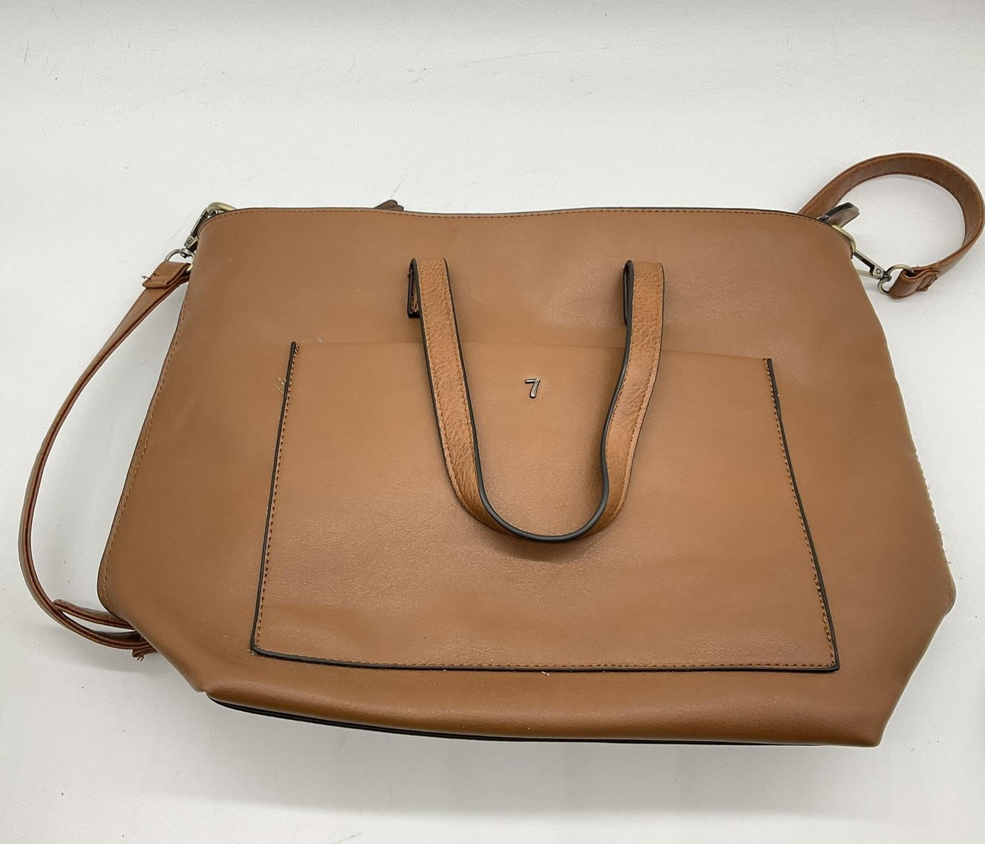 SevenDays Tote Bag Womens One Size Brown Faux Leather Shoulder Crossbody Handbag