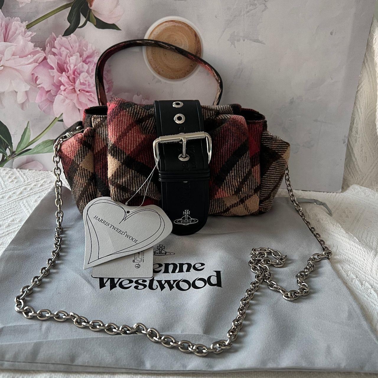 Vivienne Westwood Tartan Hazel Treasure Handbag Harris Tweed Plaid Wool F/S JP