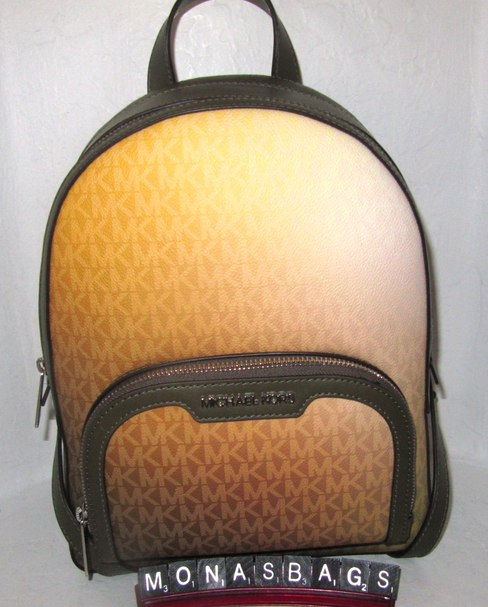 Michael Kors New Jaycee Olive Multi Medium Ombre Signature Backpack NWT $358