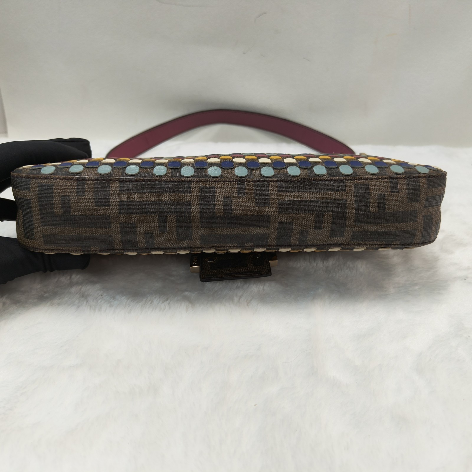 Fendi Baguette Shoulder Bag Dot Brown DQY701@pre-verified by eBay 26.07.09