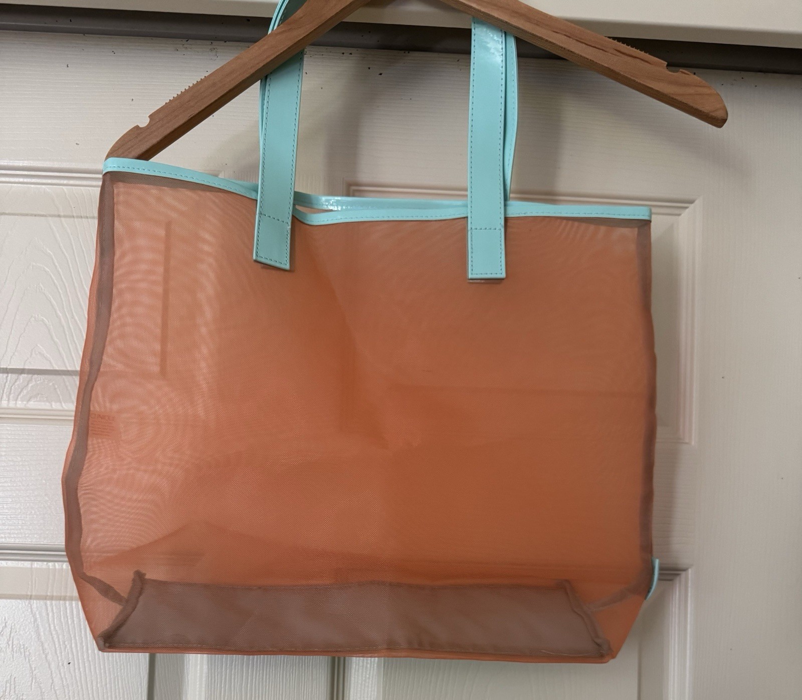Clinique Sunny Days Orange Teal Large Mesh Beach Swim Tote Bag