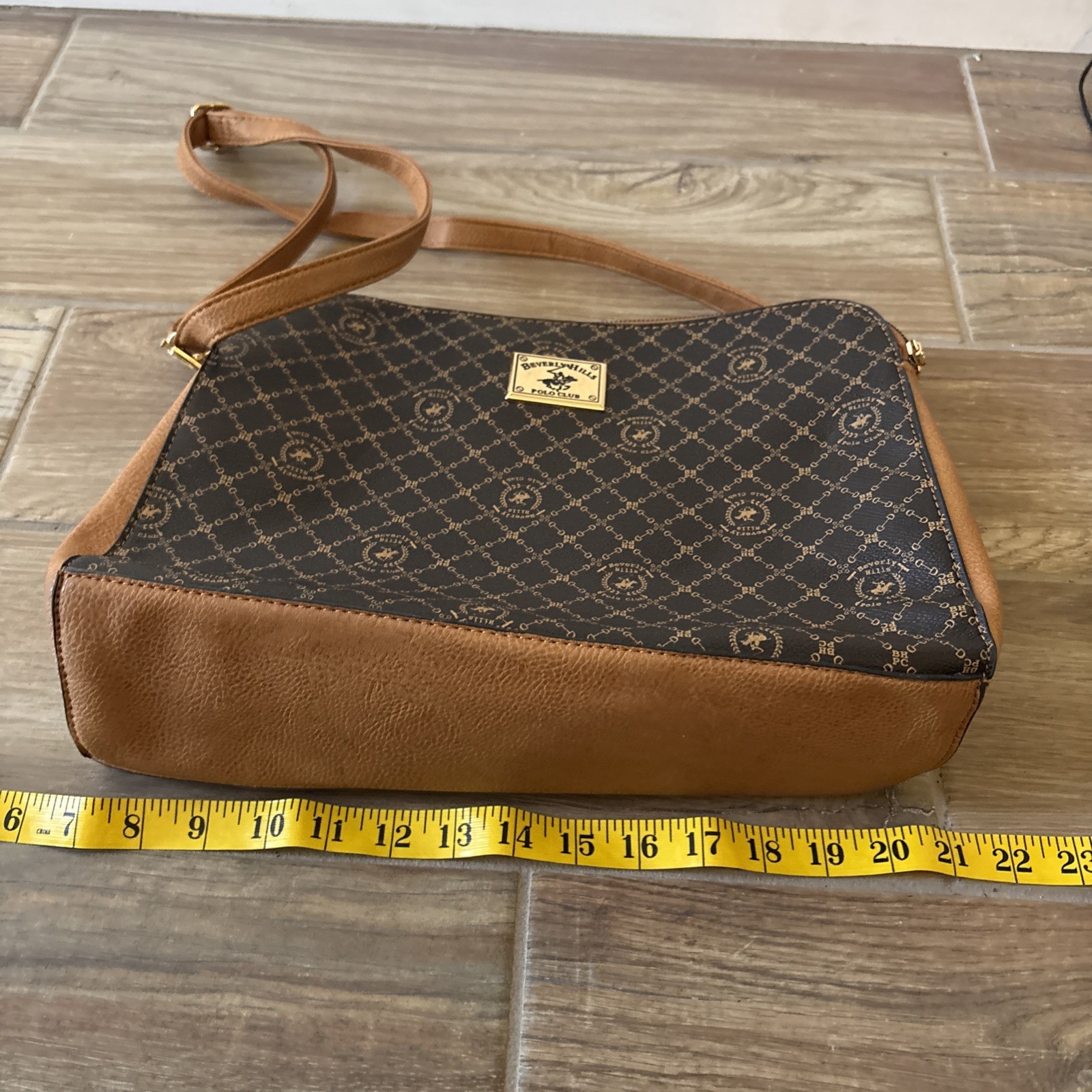 Beverly Hills polo club LARGE purse Browns Horse Player NWOT