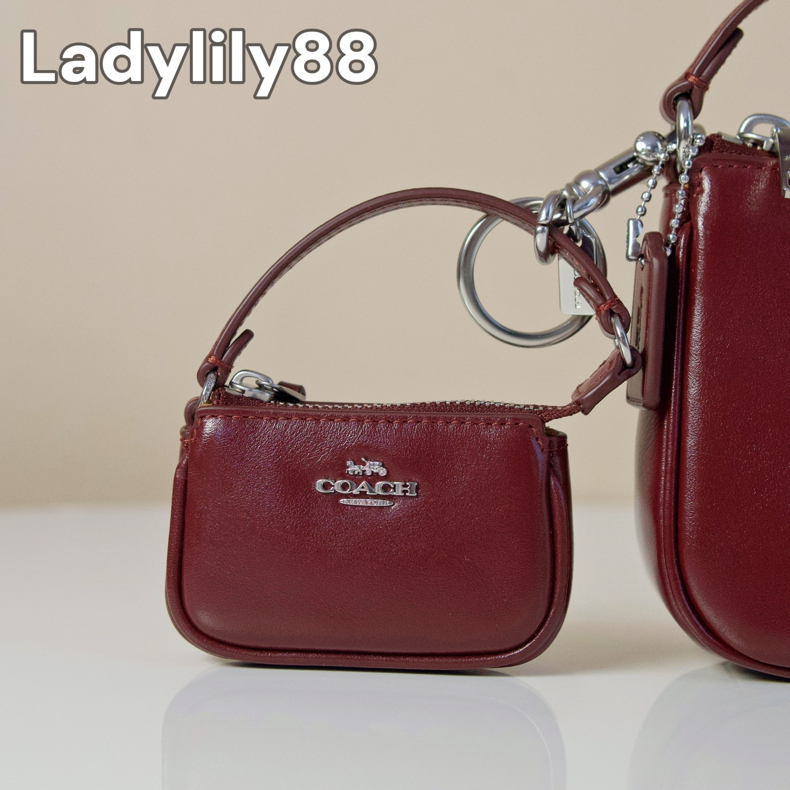 NWT Coach CCK95 Boxed Nolita 19 And Nolita Bag Charm Set Shiny Smooth Leather
